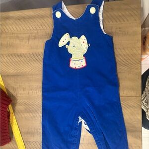 blue winter long romper 24m boys outfit everyday elephant circus by Mary Michael